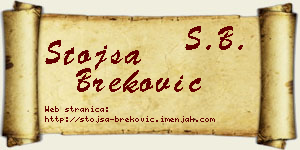 Stojša Breković vizit kartica